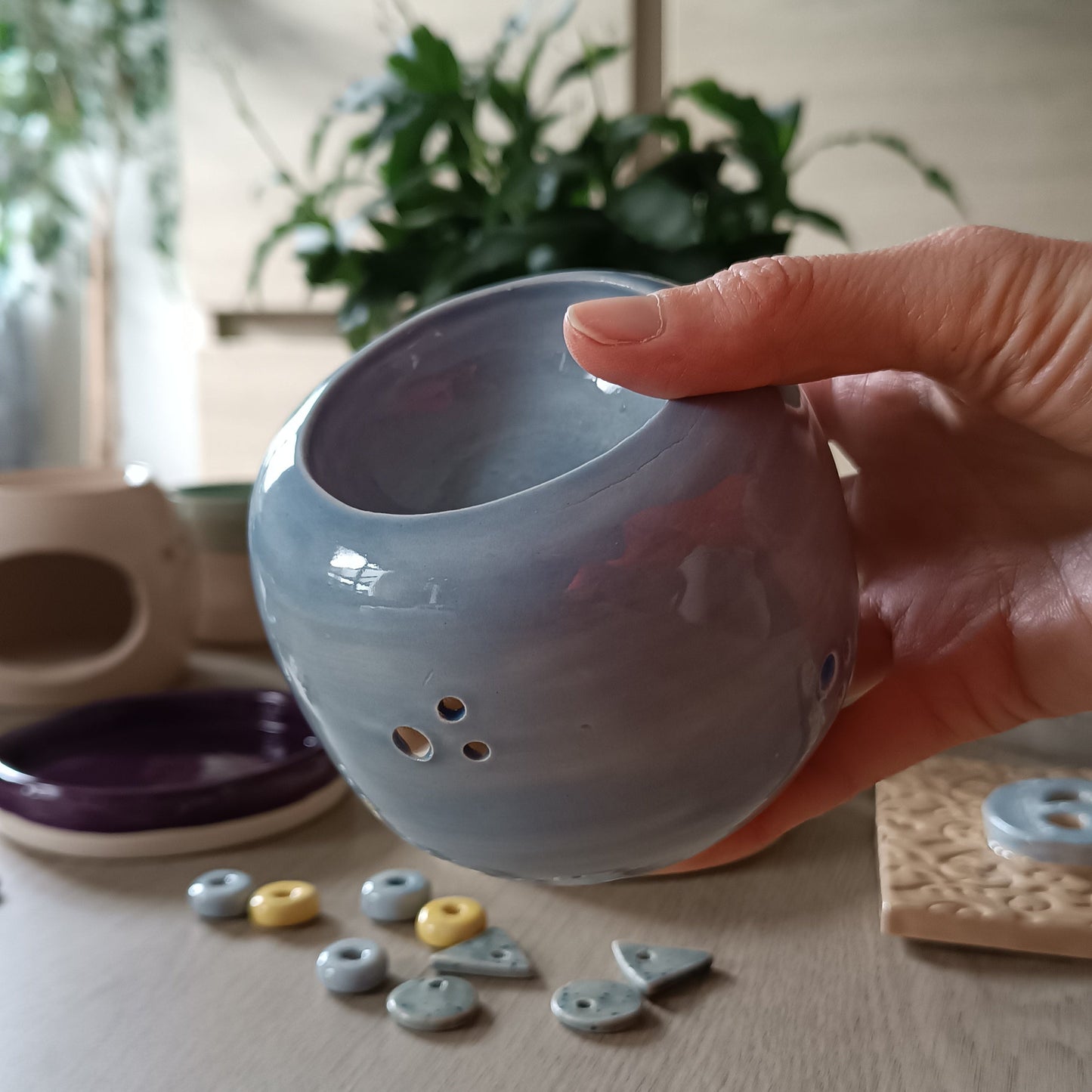 brule fondant céramique bleu