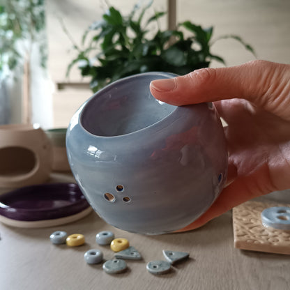 brule fondant céramique bleu